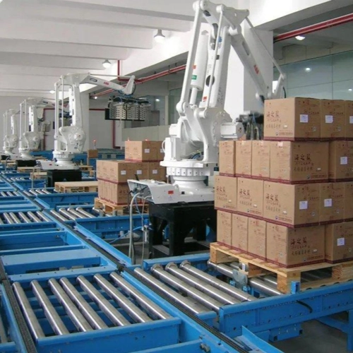 heavy duty pallet conveyor roller system for automated warehouse transfer applications