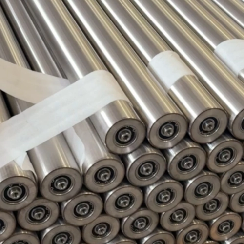 polished stainless steel gravity conveyor rollers with precision bearing assemblies
