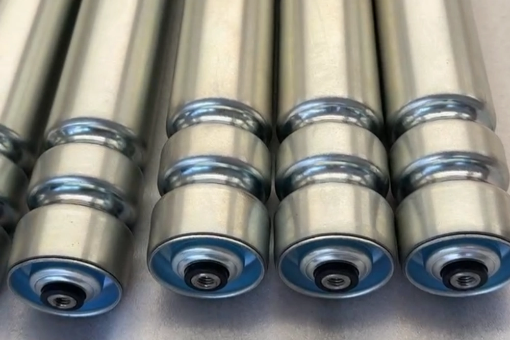 Zinc-plated steel grooved conveyor rollers
