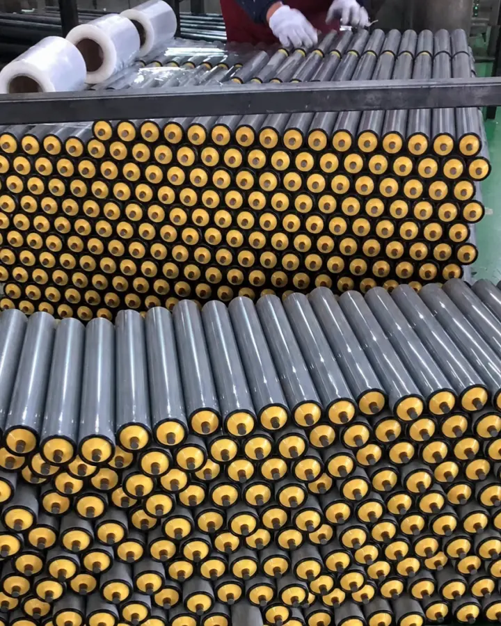 PVC conveyor rollers packed for OEM delivery